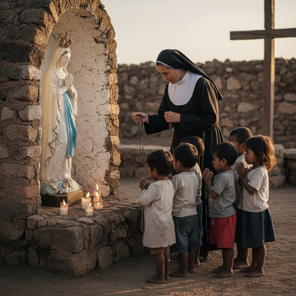 Children Praying to Our Lady