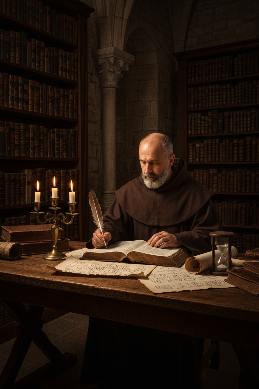 Monk Studying Scripture
